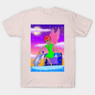 Sapphire fairy and dolphin friend T-Shirt